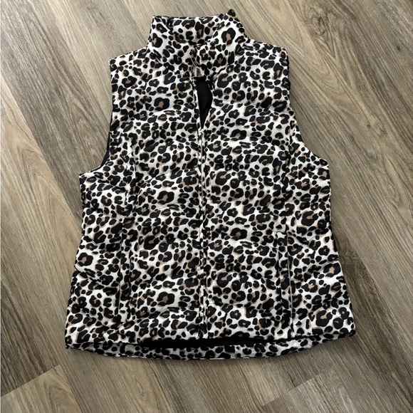 LOFT Animal Print Puffer Vest - Picture 1 of 3